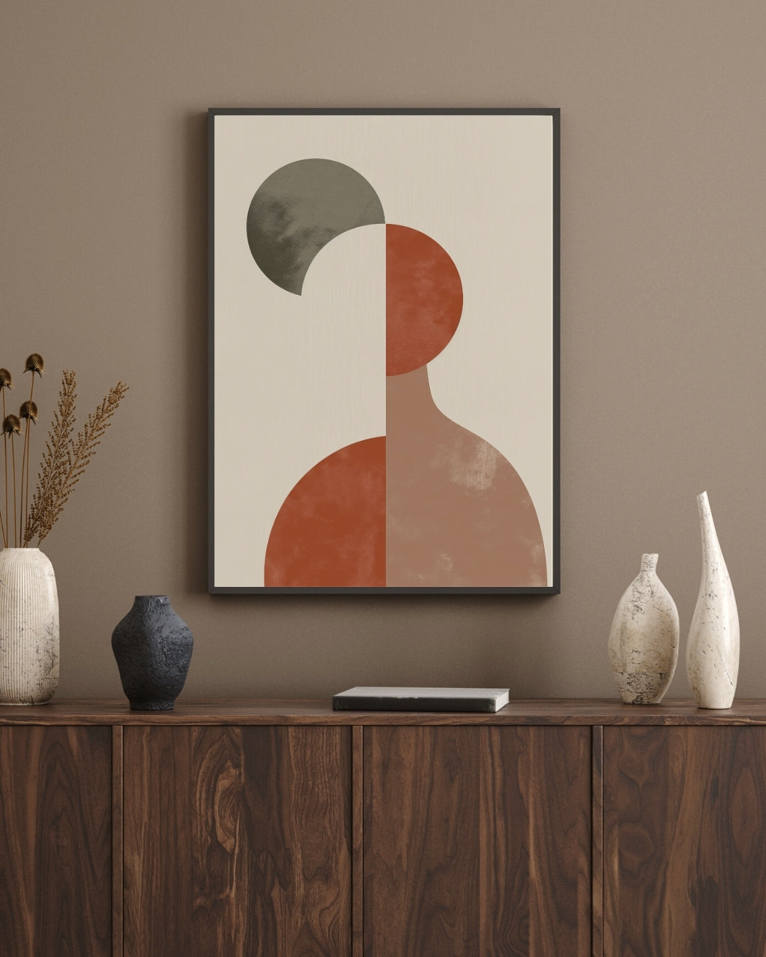 Duotone Silhouette Boho Abstract Art | Nizs