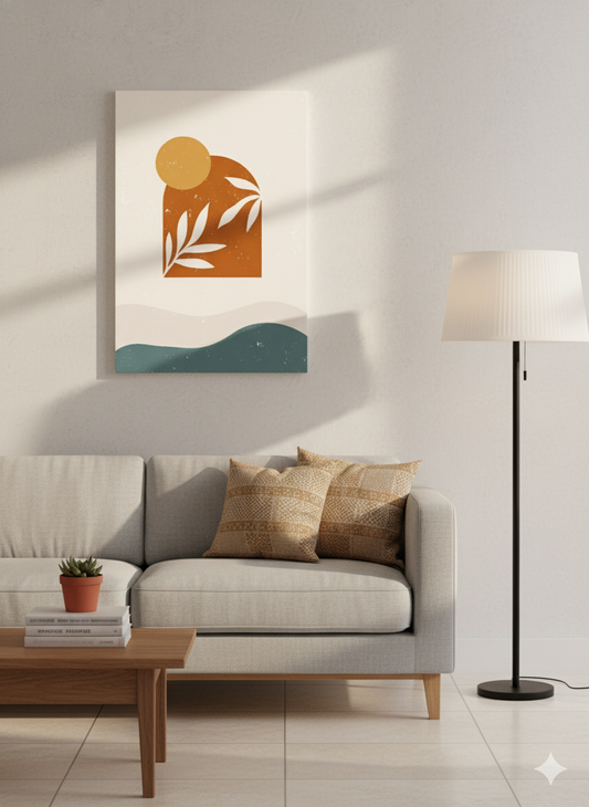 Terracotta Sunset Boho Abstract Art | Nizs