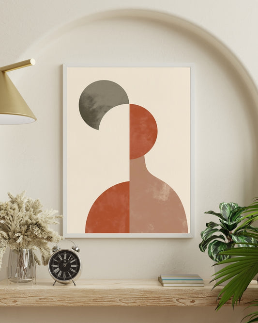 Duotone Silhouette Boho Abstract Art | Nizs