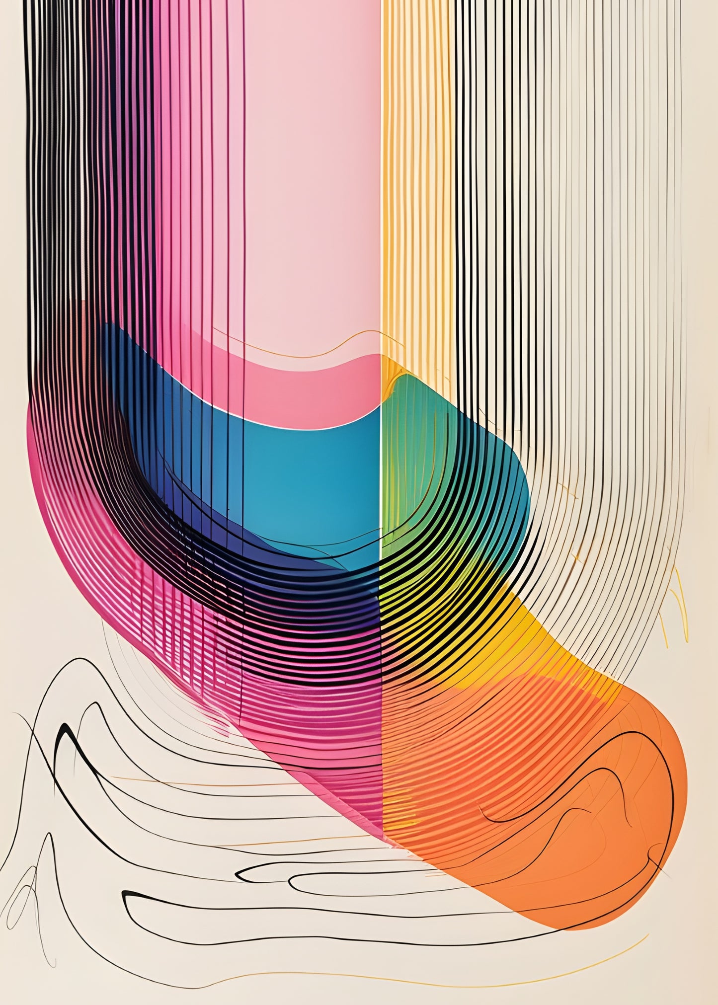 Chromatic Cascade Abstract Art | Nizs