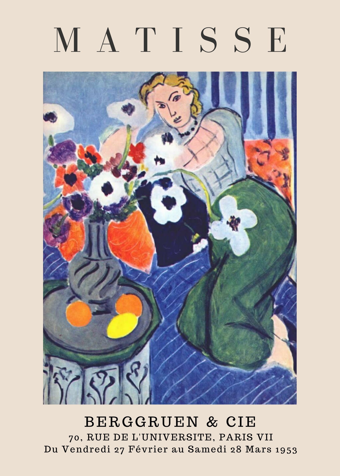 Woman with Anemones by Henri Matisse | Nizs