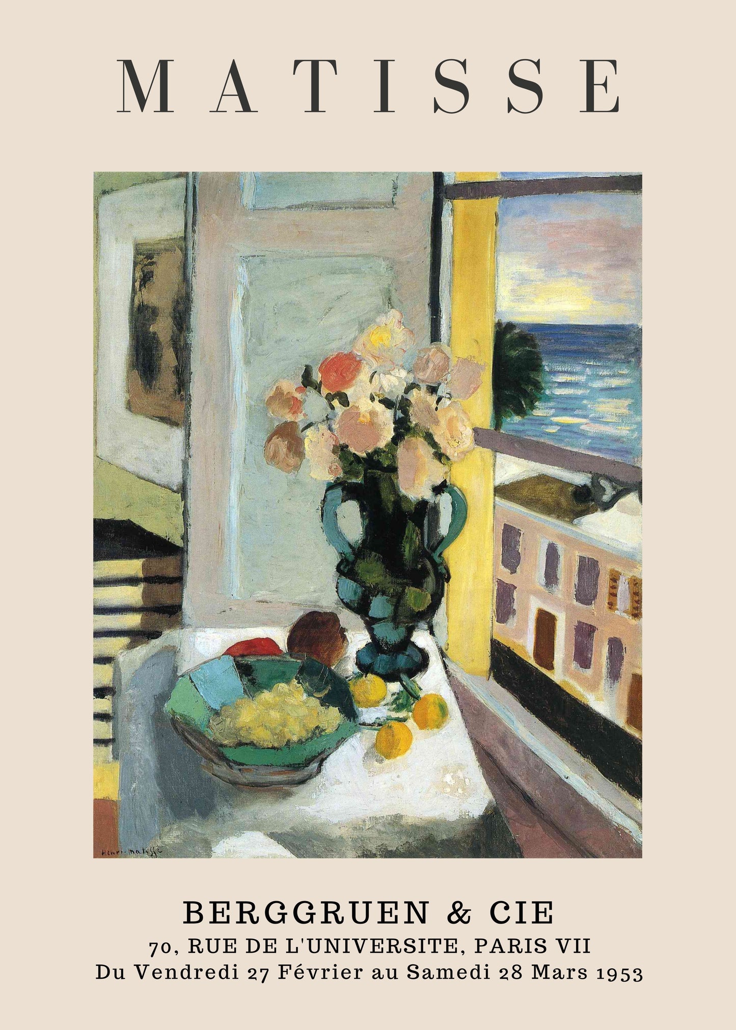 Flowers in front of a Window by Henri Matisse | Nizs
