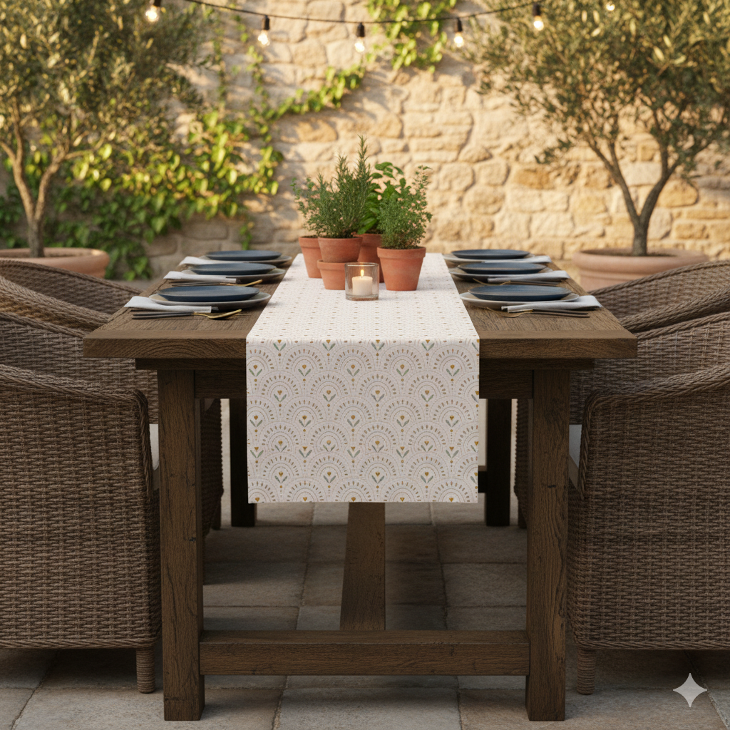 Golden Buds Style Printed Table Runner 13x54 Inches | Nizs