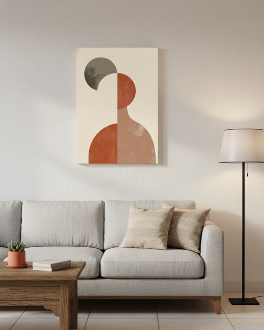 Duotone Silhouette Boho Abstract Art | Nizs