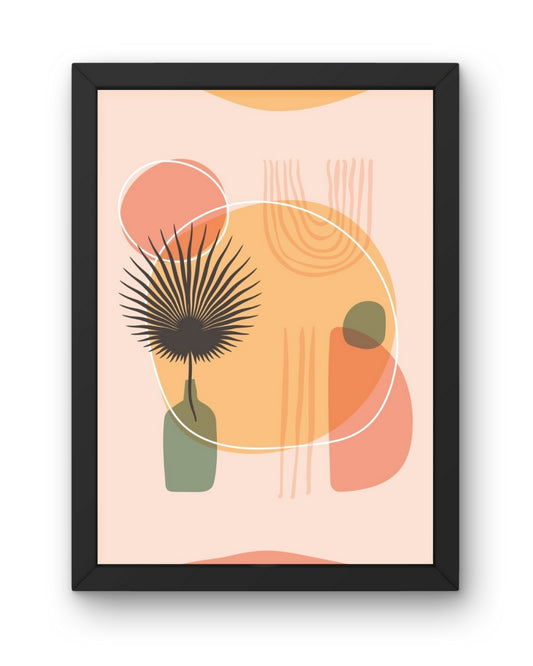 Palm & Peach Boho Abstract Art | Nizs