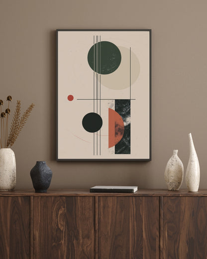 Geometric Earth Boho Abstract Art | Nizs