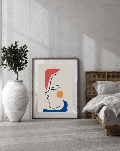 Profile in Color Boho Abstract Art | Nizs