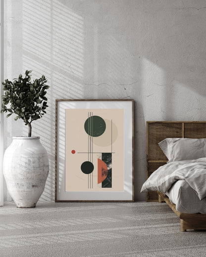 Geometric Earth Boho Abstract Art | Nizs