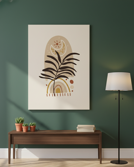 Celestial Fern Boho Abstract Art | Nizs