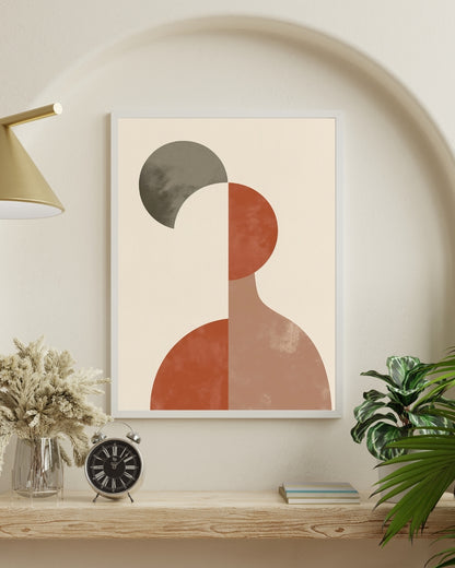 Duotone Silhouette Boho Abstract Art | Nizs