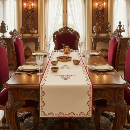 Jaipuri Style Printed Table Runner 13x54 Inches | Nizs