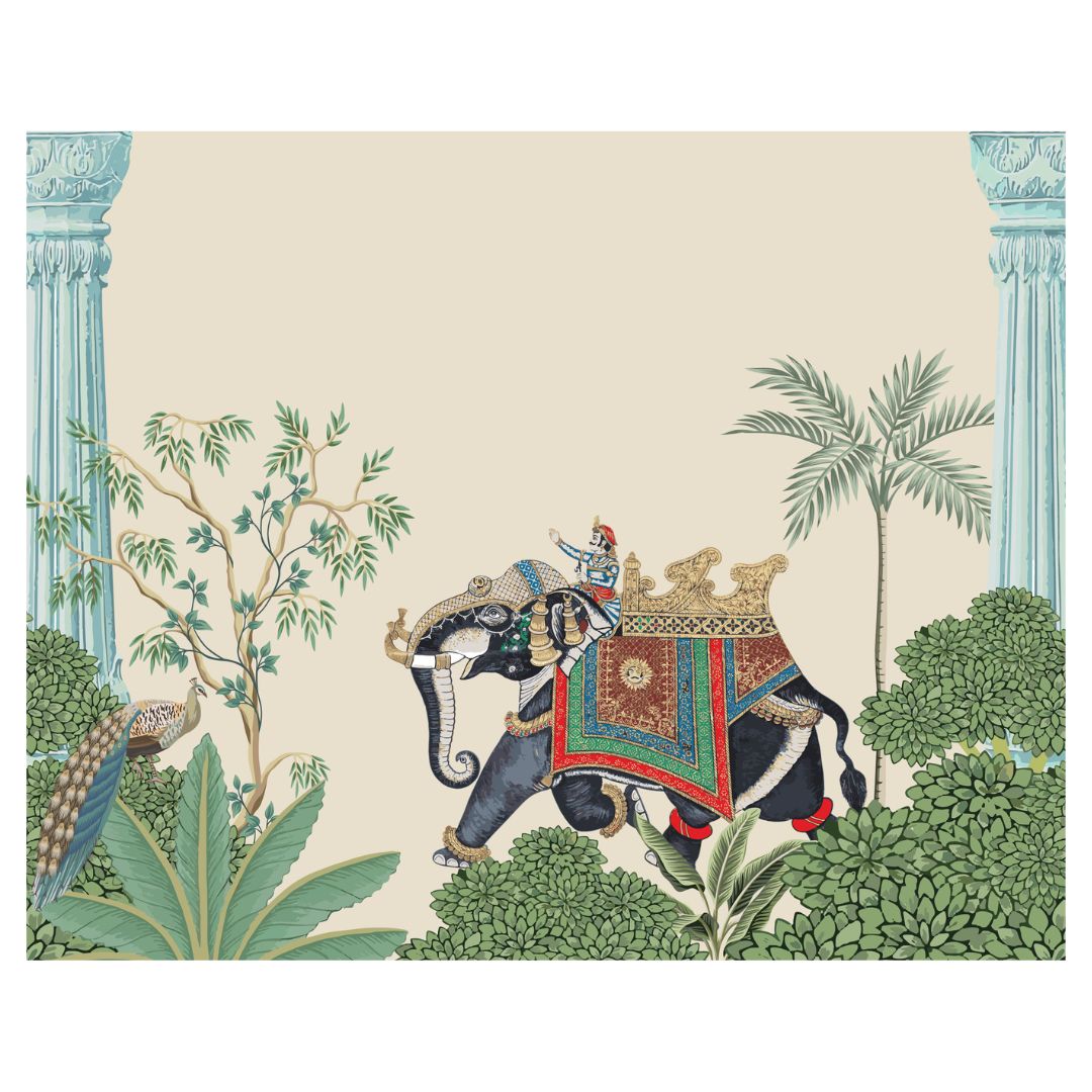 Mughal Palace Charm Print Table Runner 13x54 Inches | Nizs