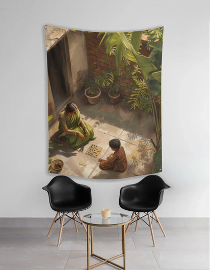 Indian Courtyard Wall Tapestry