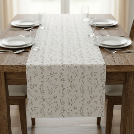 Meadow Style Printed Table Runner 13x54 Inches | Nizs