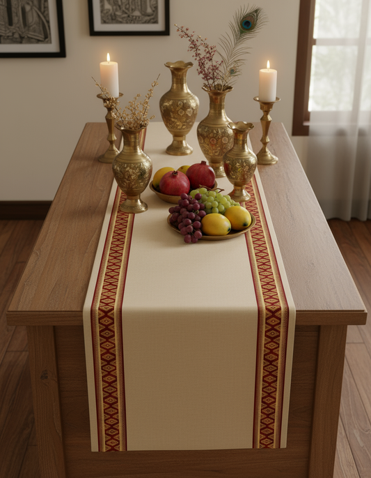 Jaipuri  Geometric Pattern Print - Table Runner 13x54 Inches | Nizs